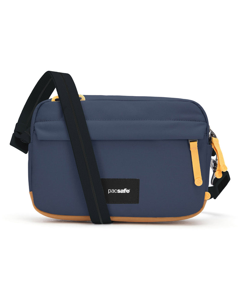 Pacsafe® GO Anti-Theft Crossbody Bag in coastal blue colour front view.