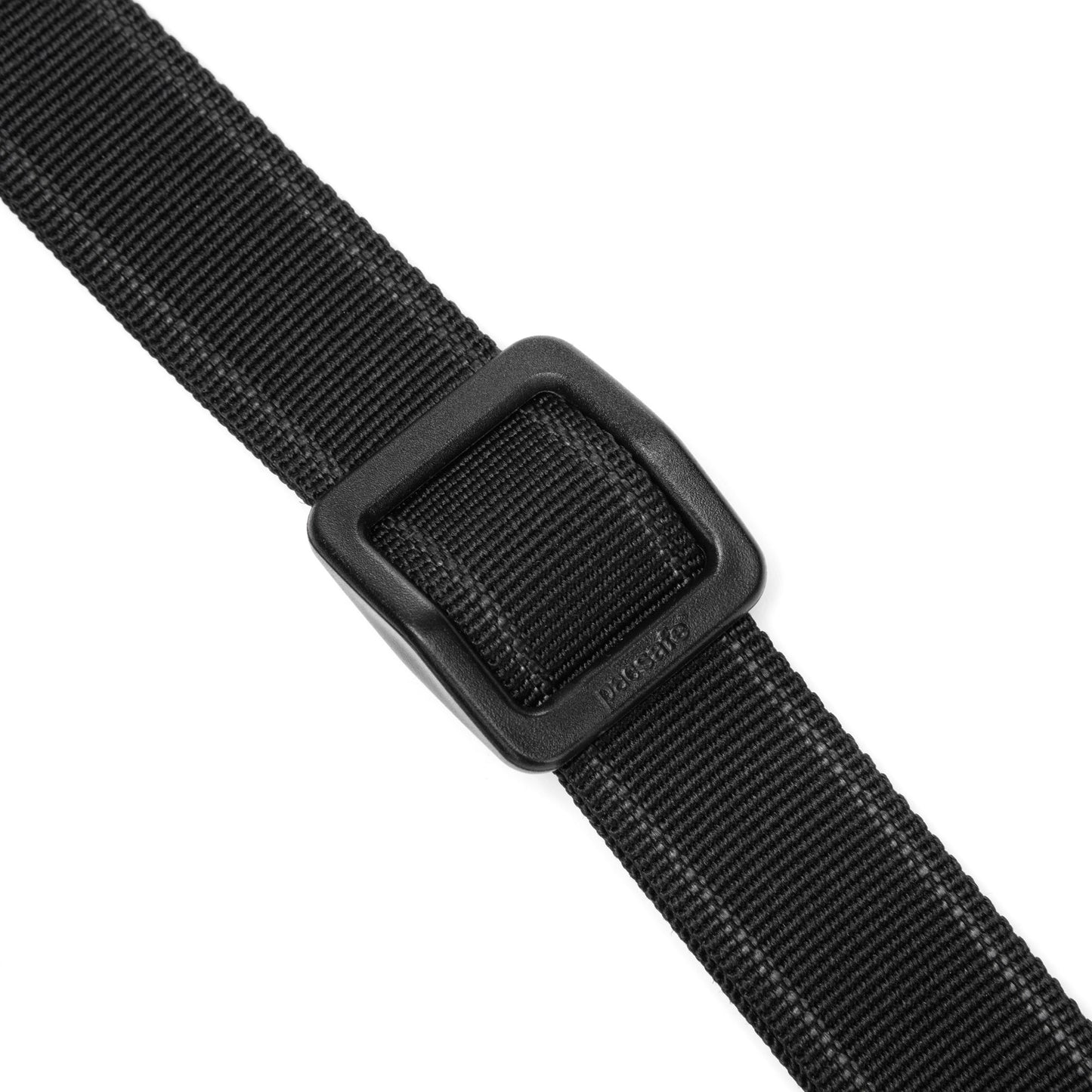 Close up of adjustable crossbody strap of Pacsafe V anti-theft Companion Crossbody.