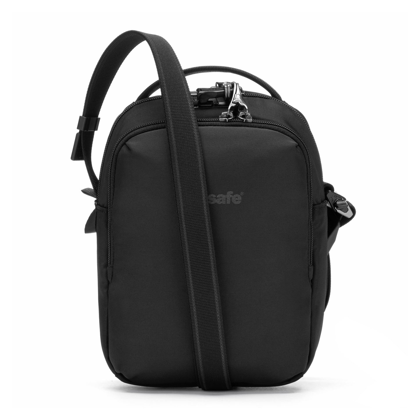 Pacsafe® V Anti-theft Companion Crossbody features a main zippered compartment and adjustable strap.