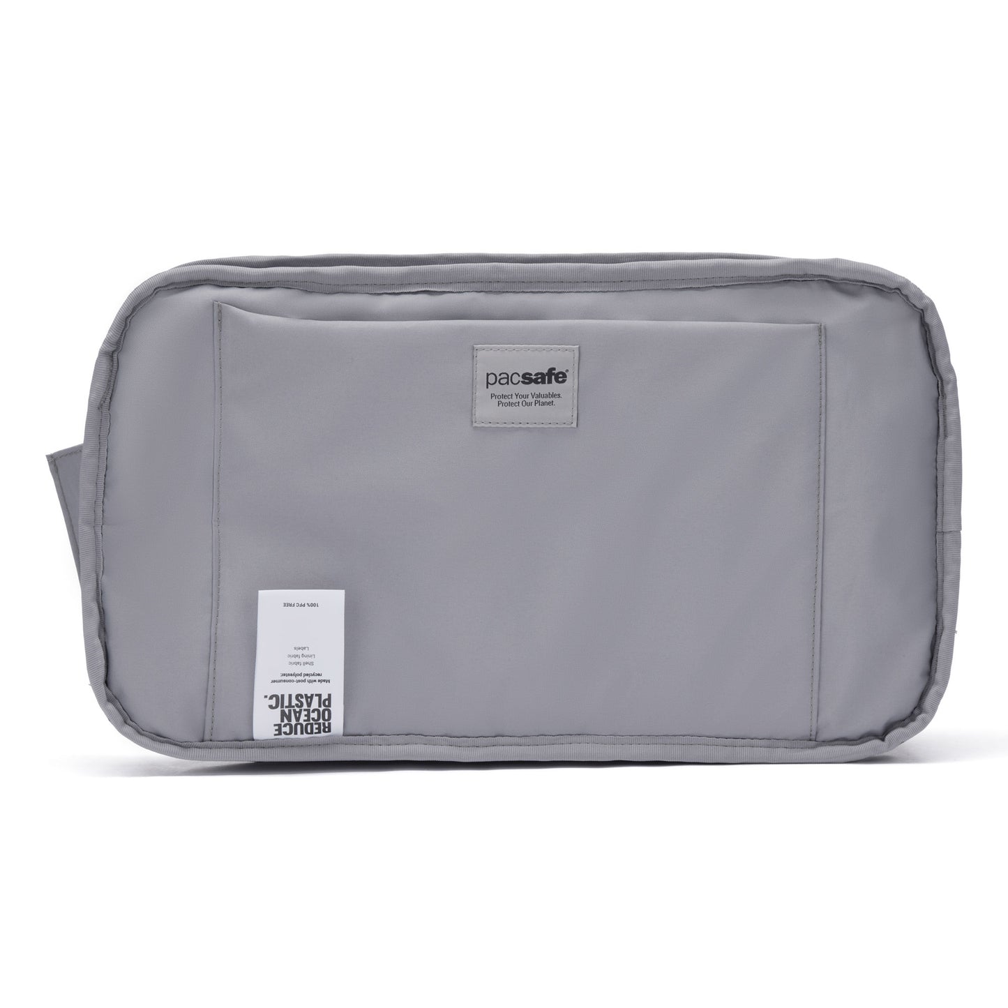Inside of Pacsafe® V Tech Anti-theft Sling Pack is grey with large slip pocket.