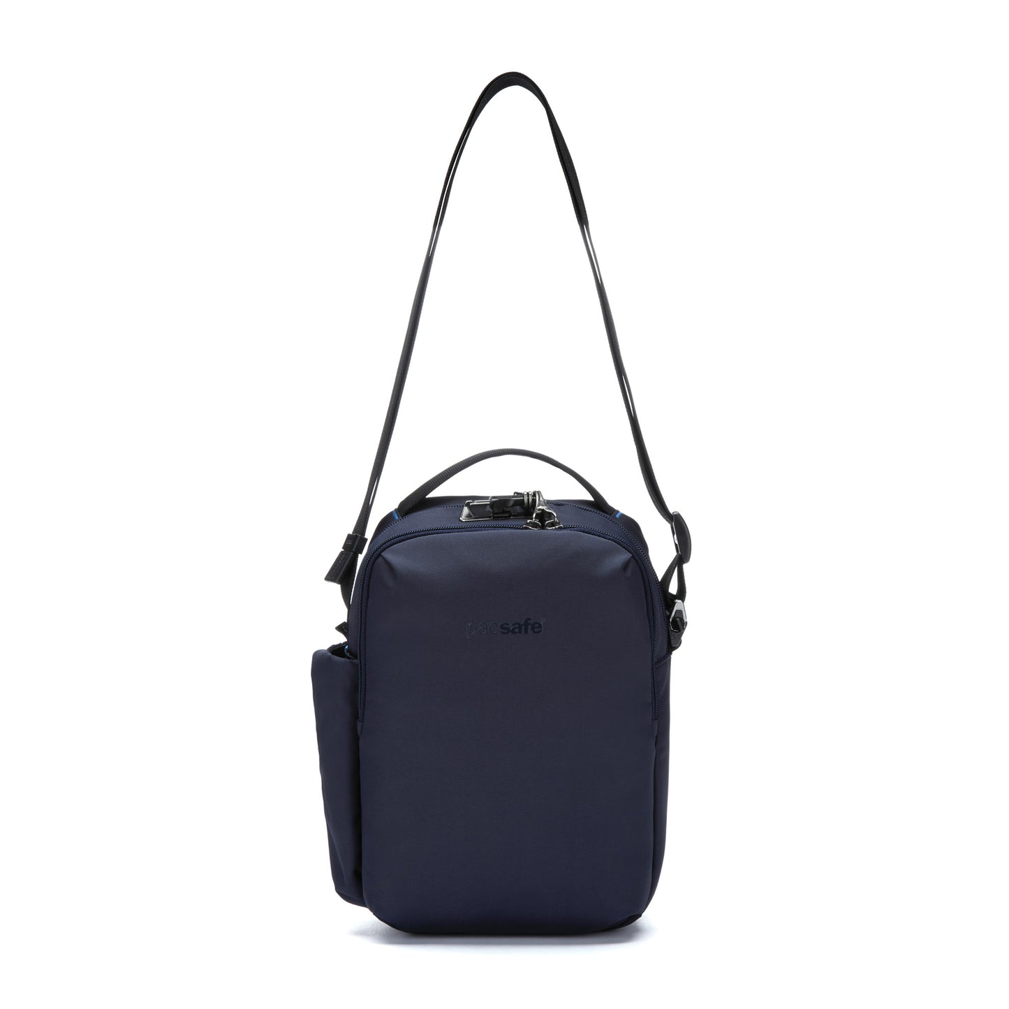 Pacsafe® V Anti-theft Tour Crossbody, ocean blue, front view with strap extended