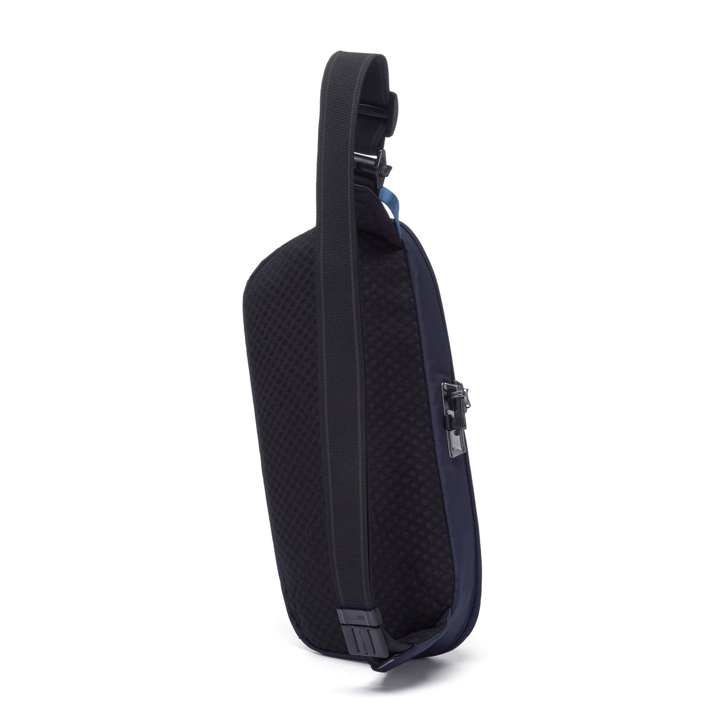 Pacsafe® V Anti-theft Urban Sling: Textured surface, adjustable strap, made from recycled materials by Pacsafe.