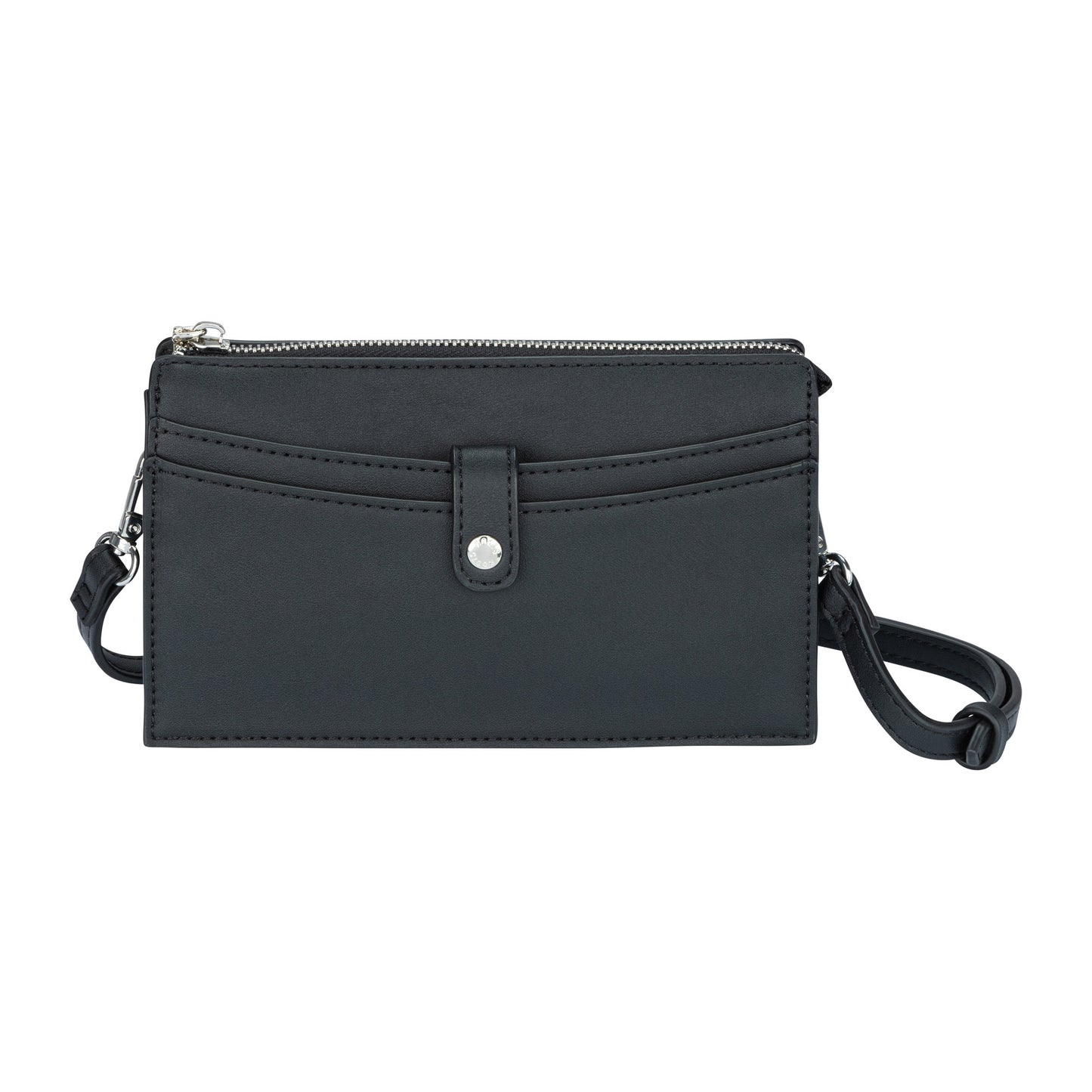 Roots Multi-Compartment Crossbody, black, front view