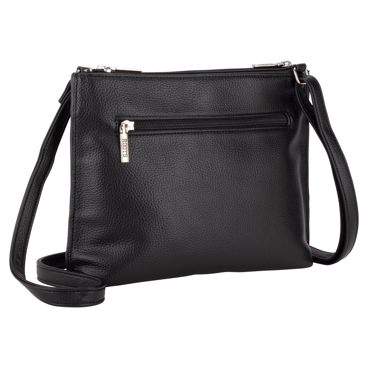 The Roots 3-Compartment Crossbody by Roots features smart organization and an adjustable strap.
