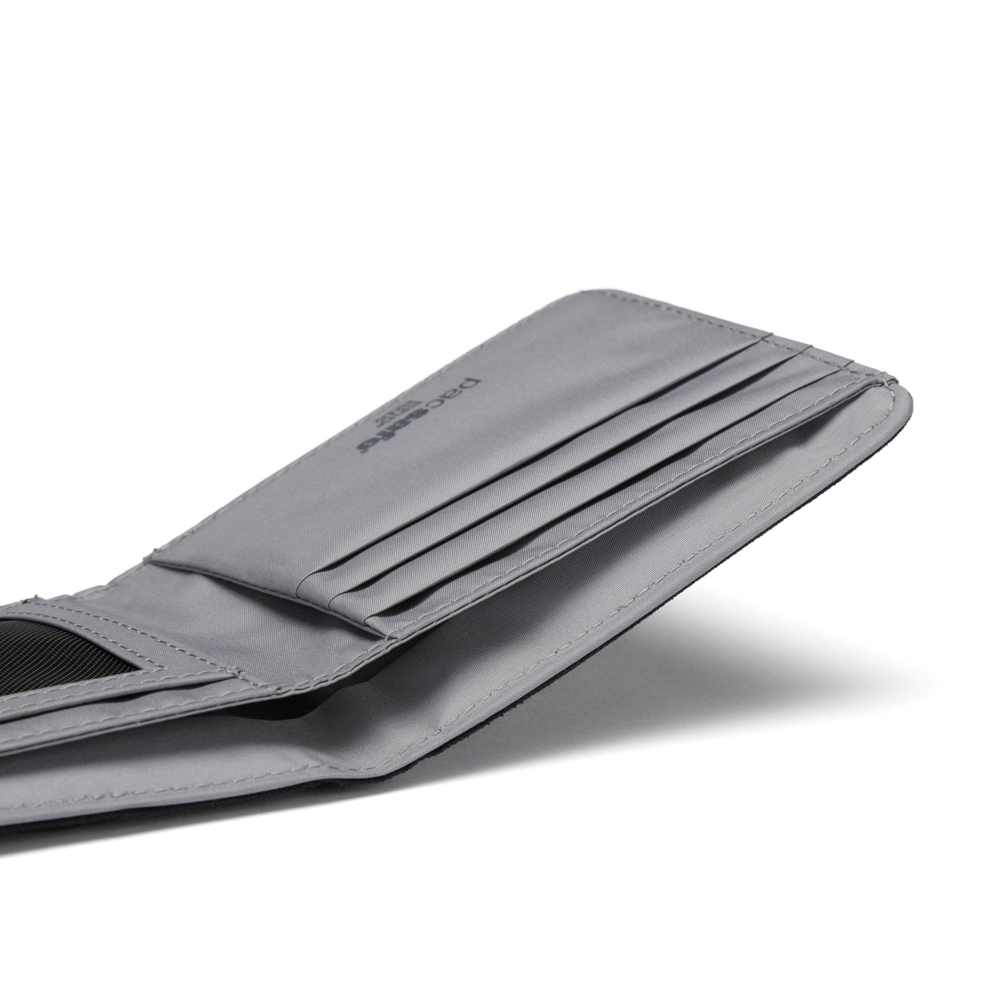Open side view of Pacsafe® RFIDsafe™ RFID Blocking Bifold Wallet
