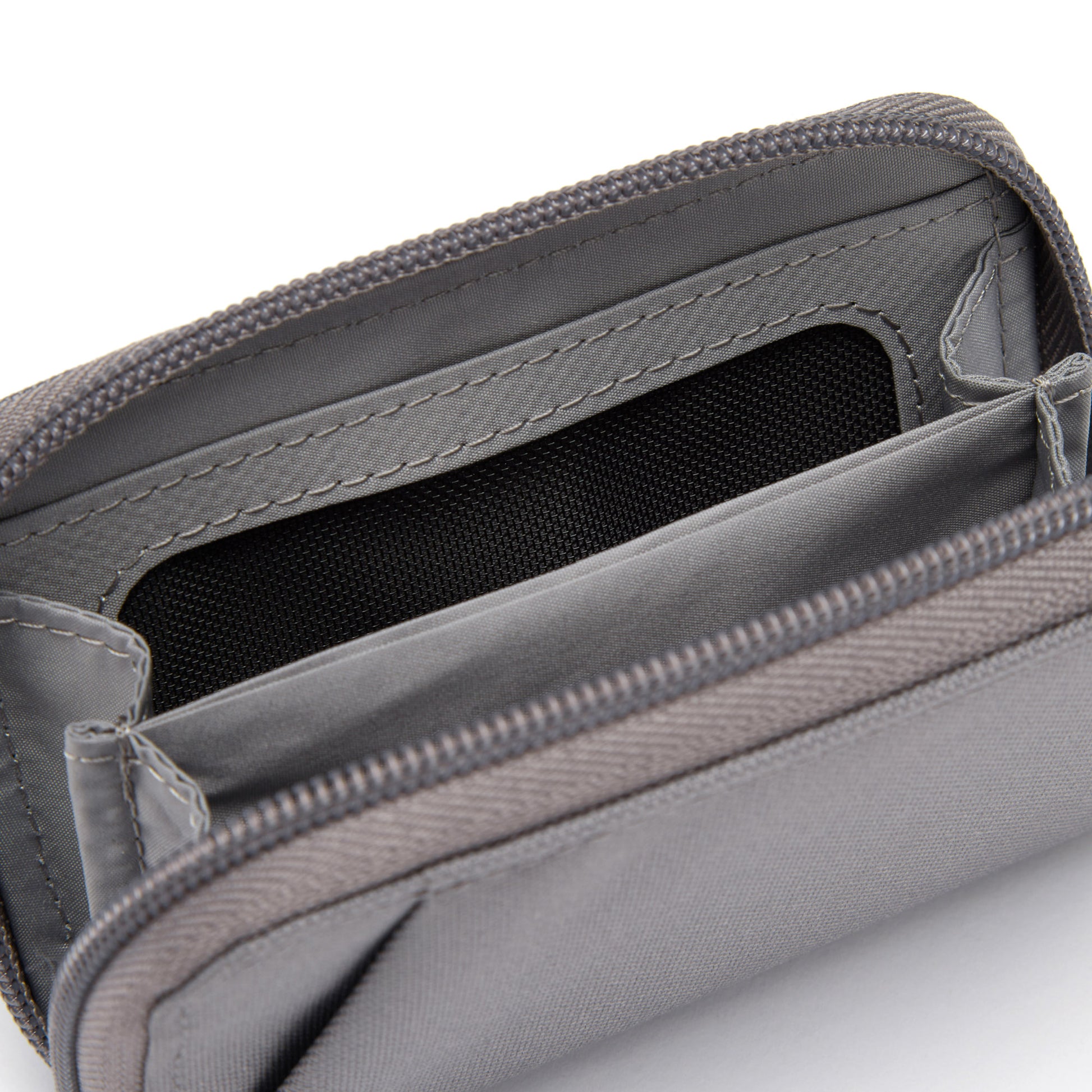 Pacsafe® RFIDsafe™ RFID Blocking Card Wallet, stone, close up of inside ID pocket