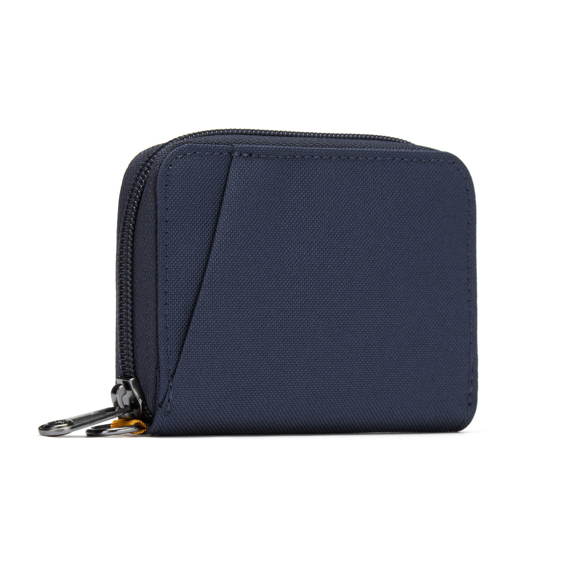 Pacsafe® RFIDsafe™ card wallet, coastal blue, back angled view