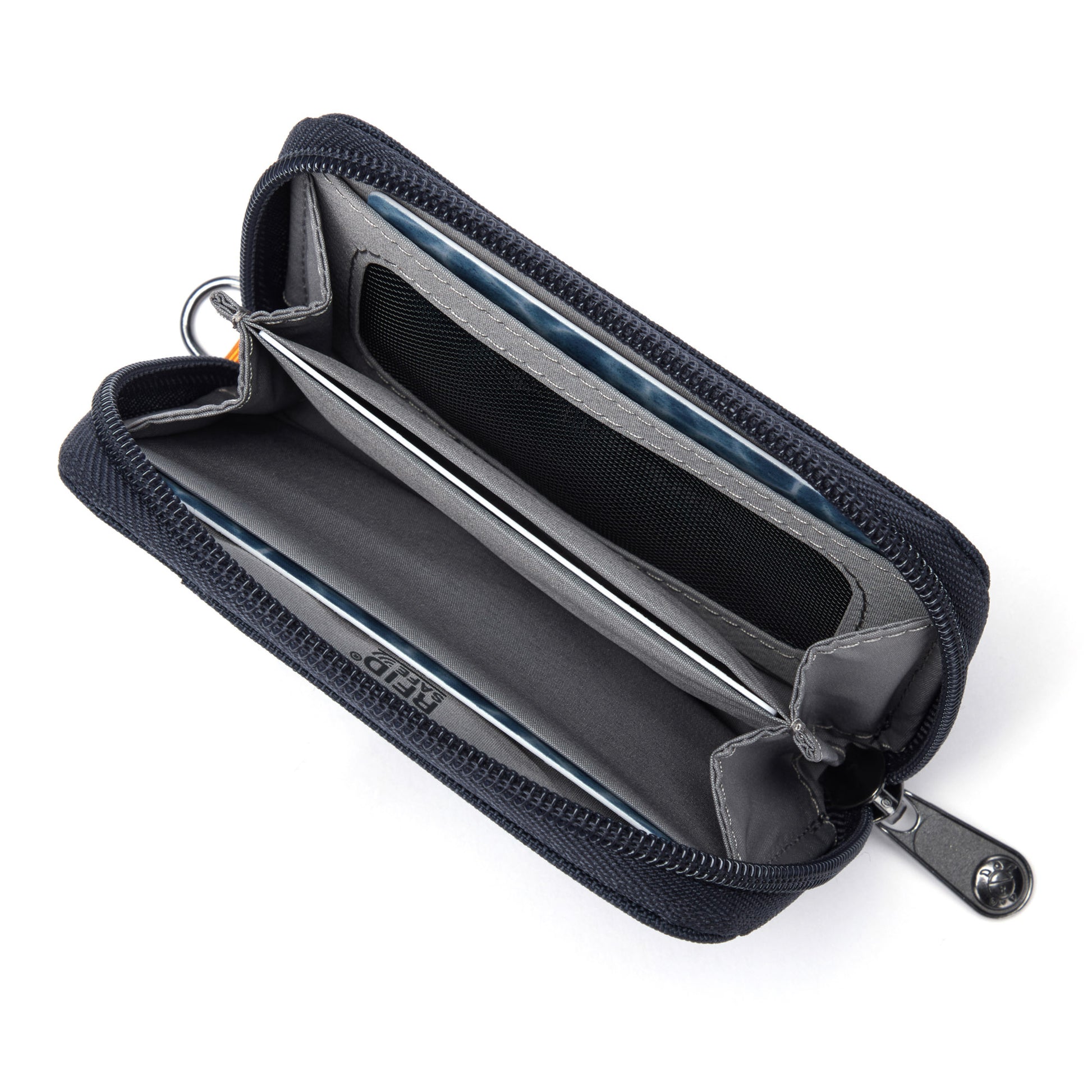 Pacsafe® RFIDsafe™ card wallet, coastal blue, inside view