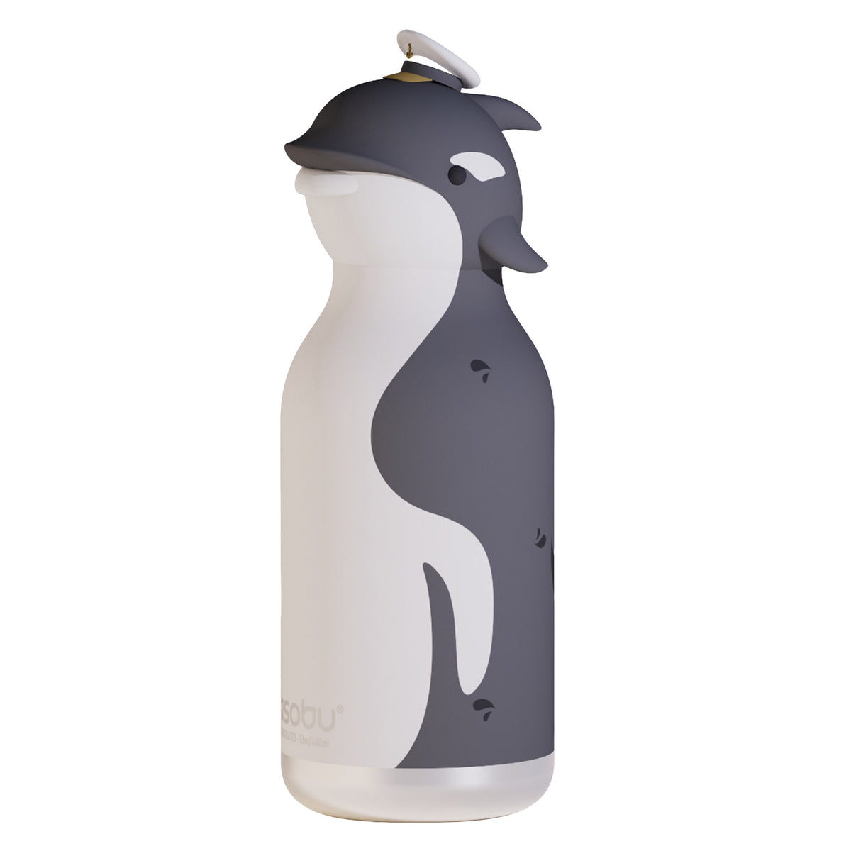 Asobu Bestie Bottle vacuum-insulated water bottle shaped like an orca wearing a small white sailor hat.