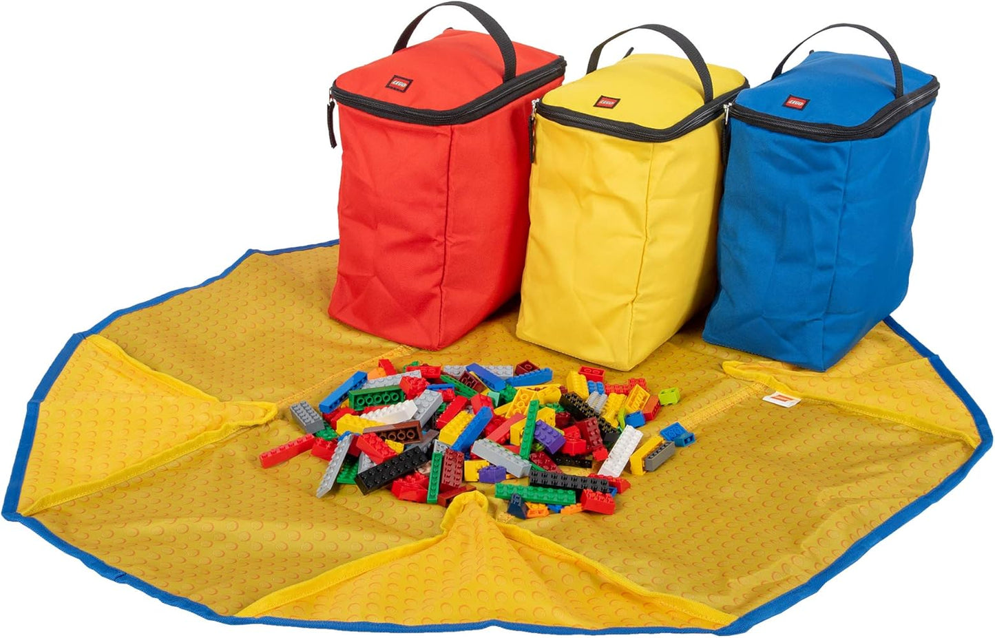 The LEGO® 4-Piece Organizer Tote and Playmat keeps building blocks organized for easy play and cleanup.