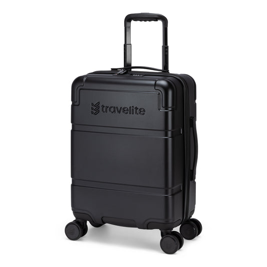 Product Image – Travelite Itinerary Hardside Spinner Carry-on with TSA lock, 4 wheels, and extended handle.