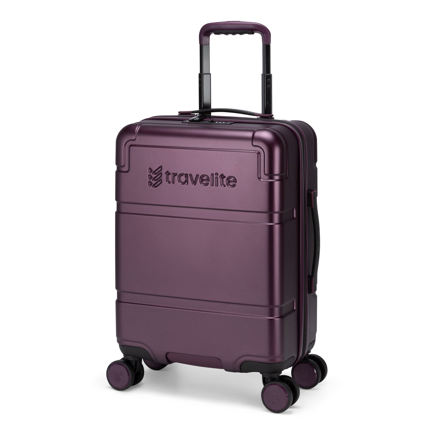 Travelite Itinerary Hardside Spinner Carry-on, ultra-lightweight with TSA lock, telescopic handle & 4 wheels.