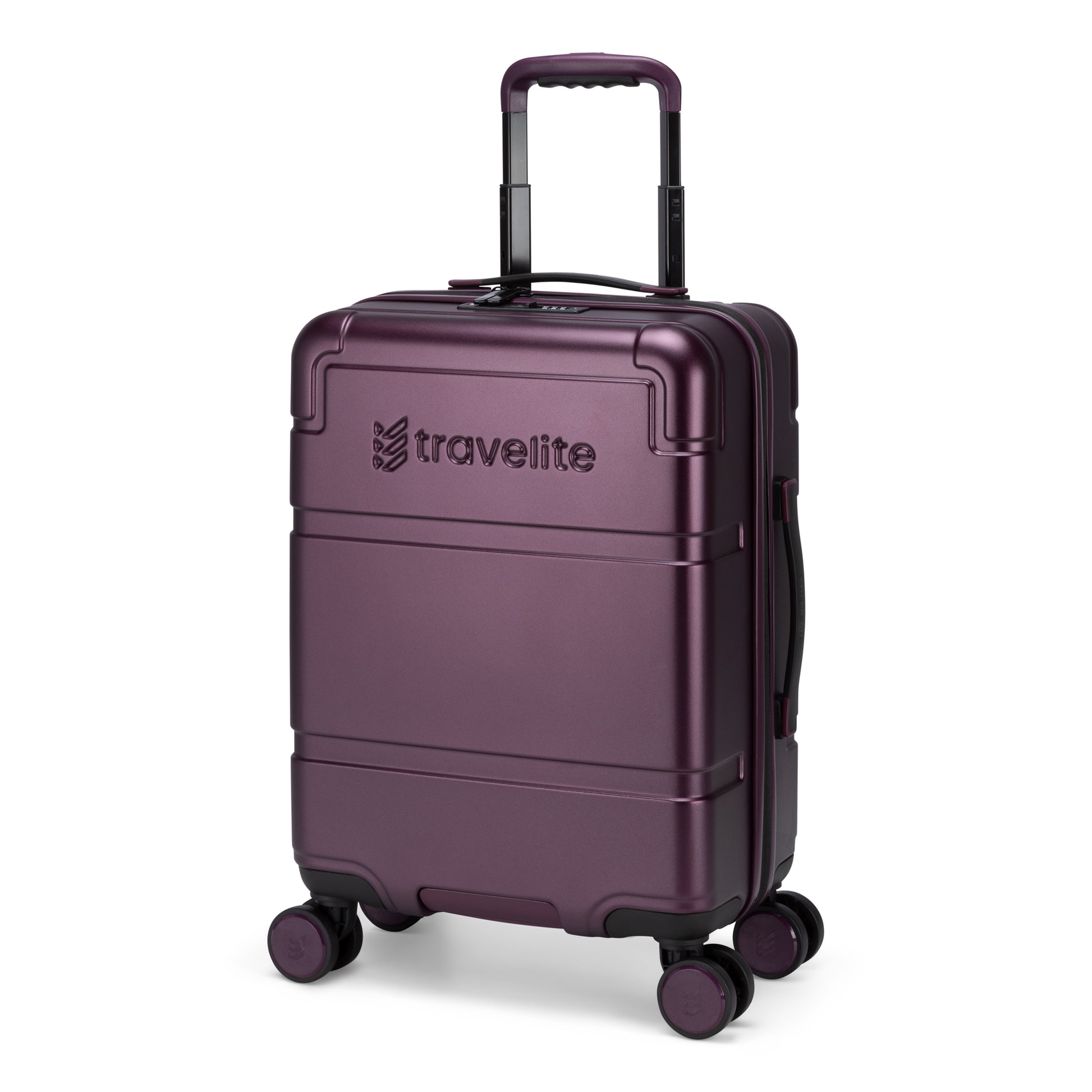 Travelite Itinerary Hardside Spinner Carry-on, ultra-lightweight with TSA lock, telescopic handle & 4 wheels.