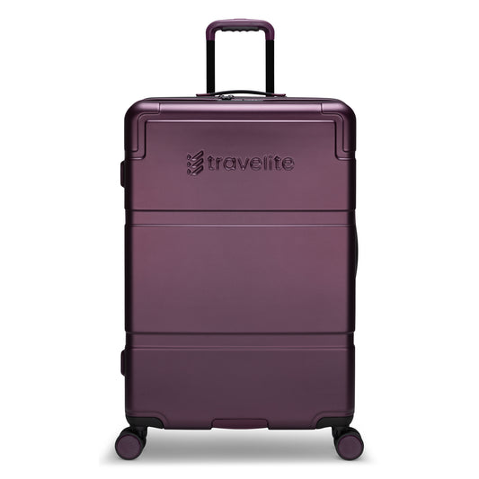 Product Image – Travelite Itinerary Large Expandable Hardside Spinner with wheels, retractable handle, TSA lock, and front logo.