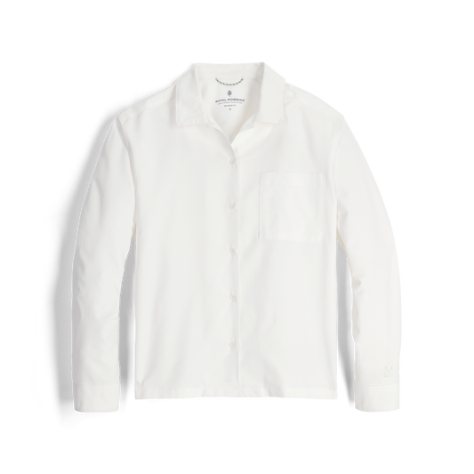 Product Image – Royal Robbins Women's Expedition III Long Sleeve, chemical-free, chest pocket, laid flat on white background.