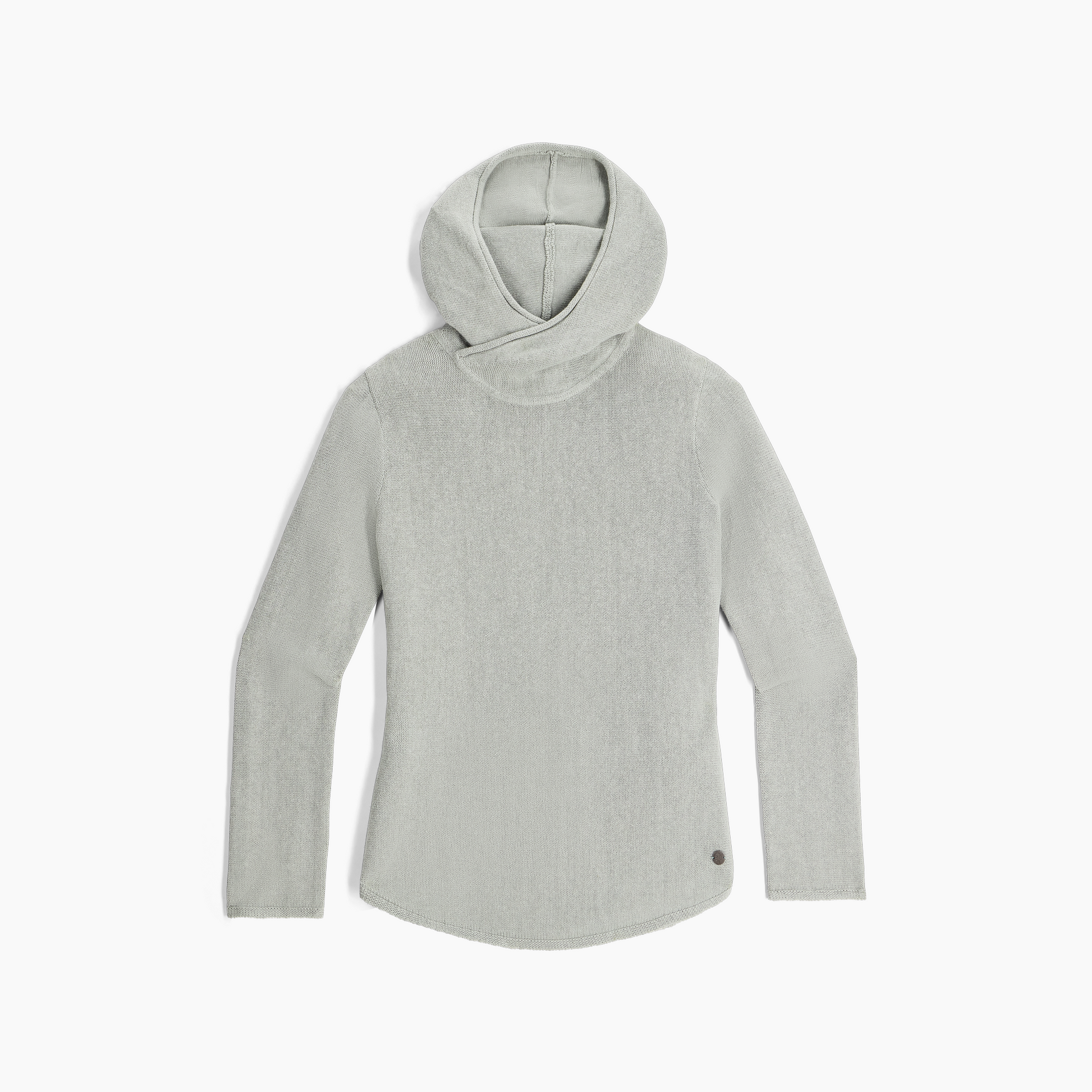 Royal Robbins Women's Headlands Hemp Hoodie in light gray, perfect for 3-season layering. ONLINE ONLY.