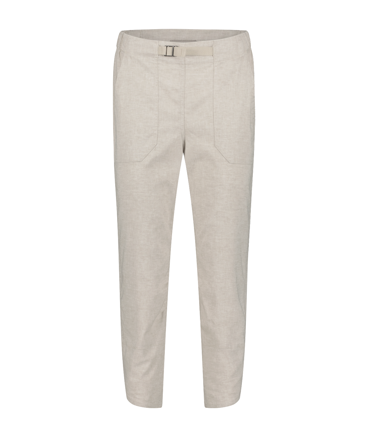 Royal Robbins Women's Hempline Capri pants with front pockets and belt loops, shown on a white background.