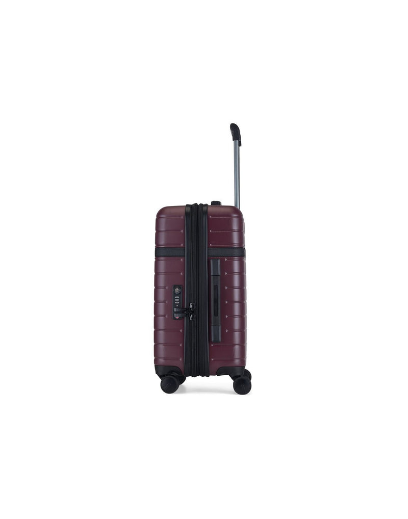 Bugatti Hamburg Hardside Carry-on Spinner in Red Lacquer colour, side view.