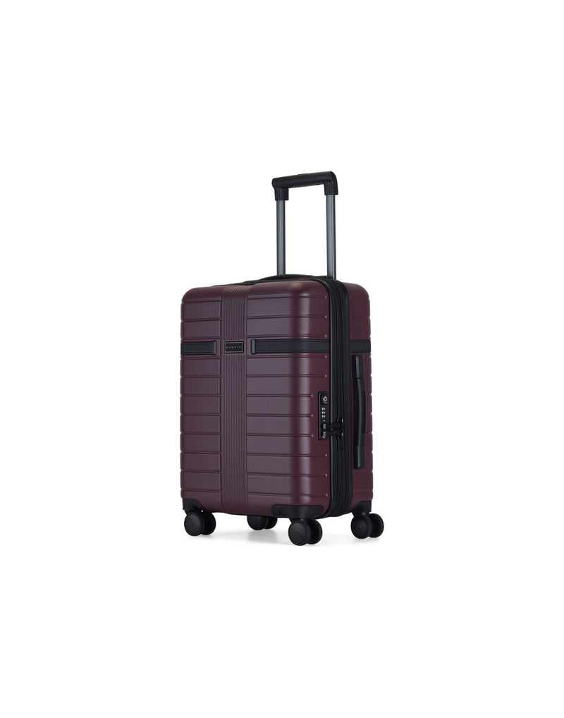  Bugatti Hamburg Hardside Carry-on Spinner in in Red Lacquer colour, front and partial side view.