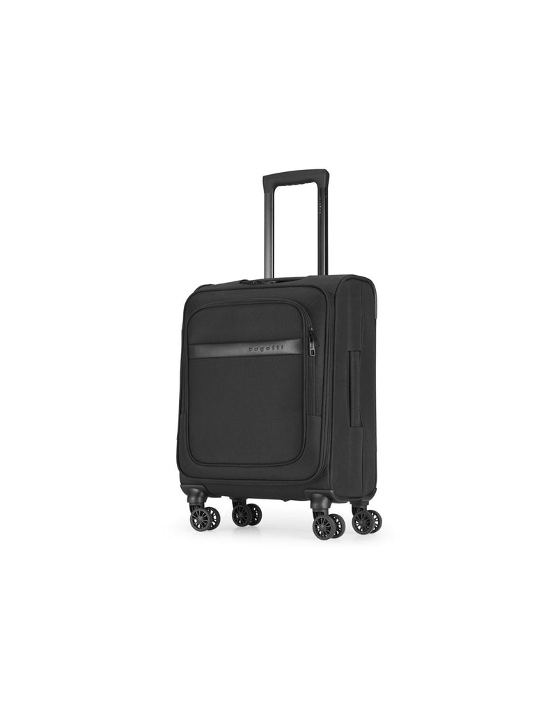 Bugatti Madison Ultimate Carry-on Spinner in black, front angled view.