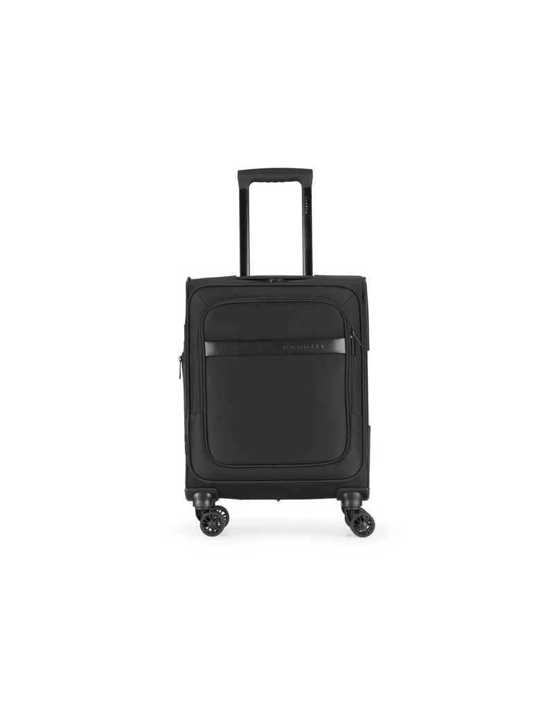 Bugatti Madison Ultimate Carry-on Spinner in black, front view.