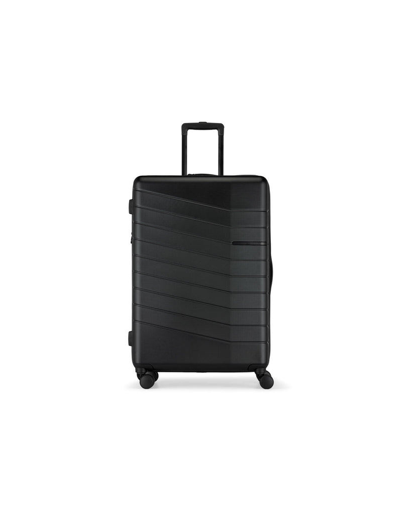 Bugatti Munich Hardside 28" Expandable Spinner in black, front view.