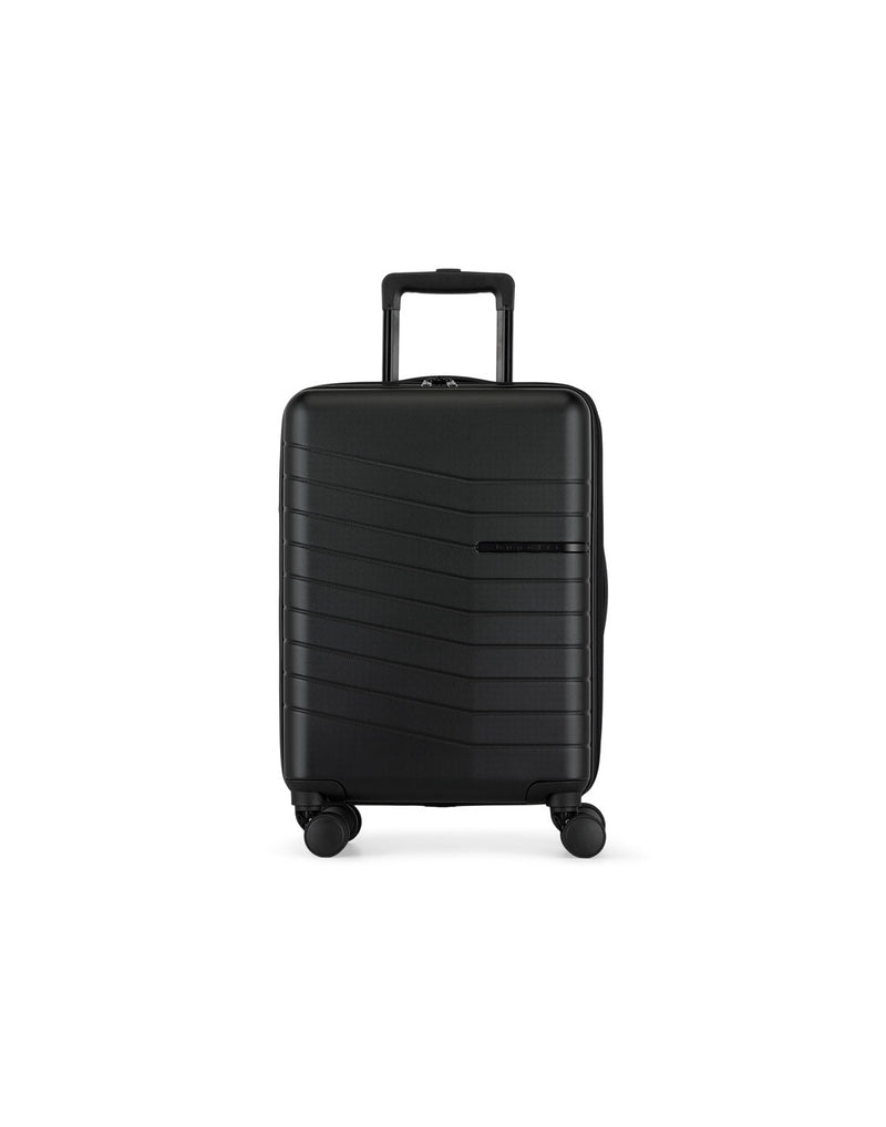 Bugatti Munich Hardside Carry-on Spinner in black, front view.