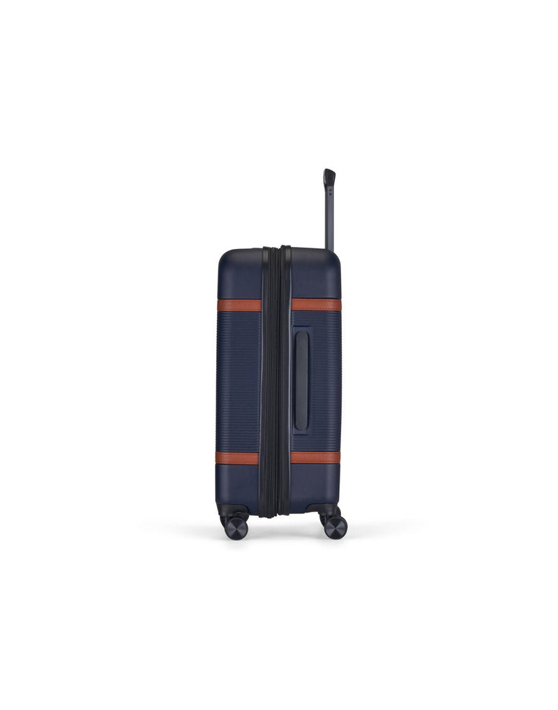 Bugatti Wellington Hardside 24" Expandable Spinner in Navy, side view.