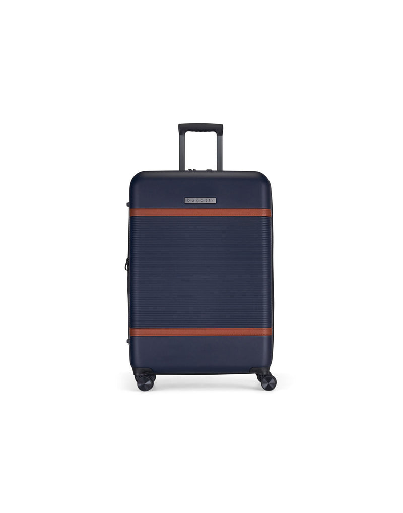 Bugatti Wellington Hardside 28" Expandable Spinner in Navy, front view.