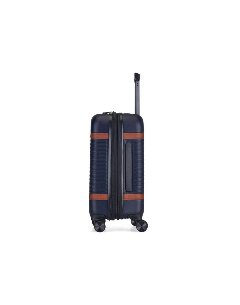Bugatti Wellington Hardside Carry-on Spinner in Navy, side view.
