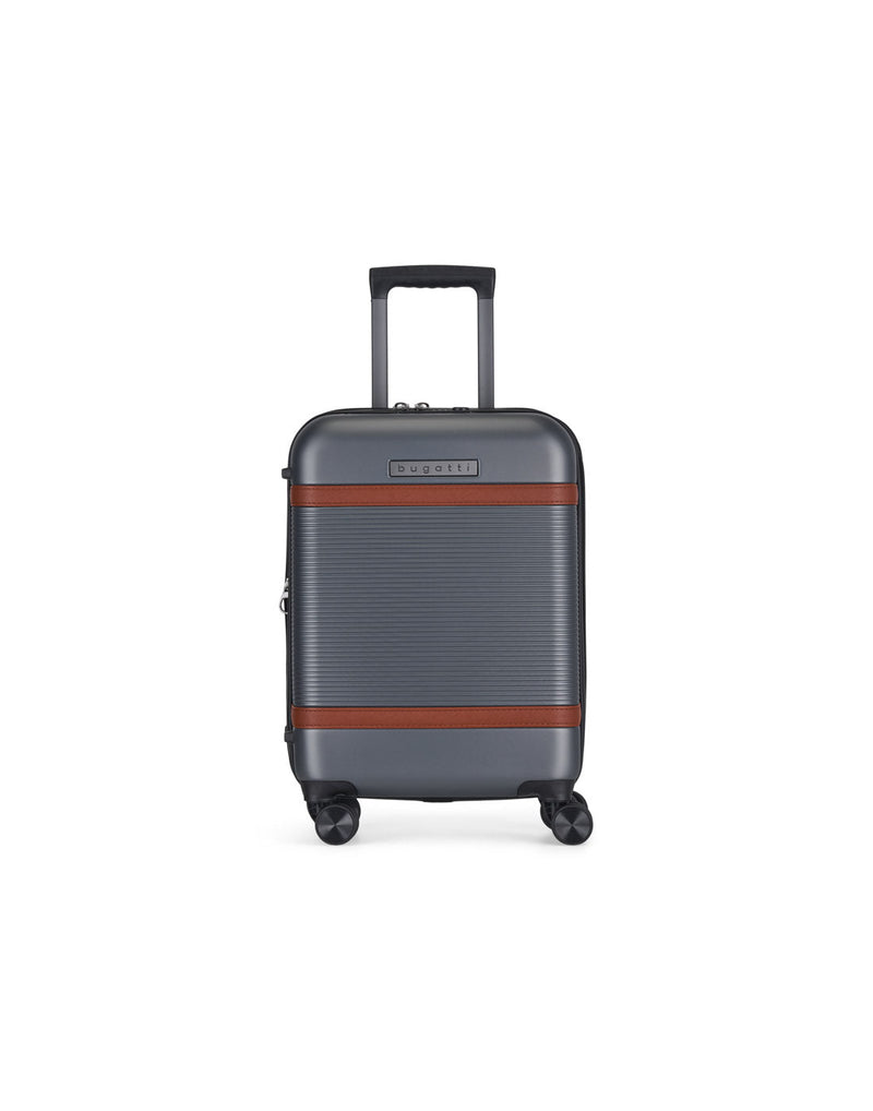 Bugatti Wellington Hardside Carry-on Spinner in Pewter colour, front view.