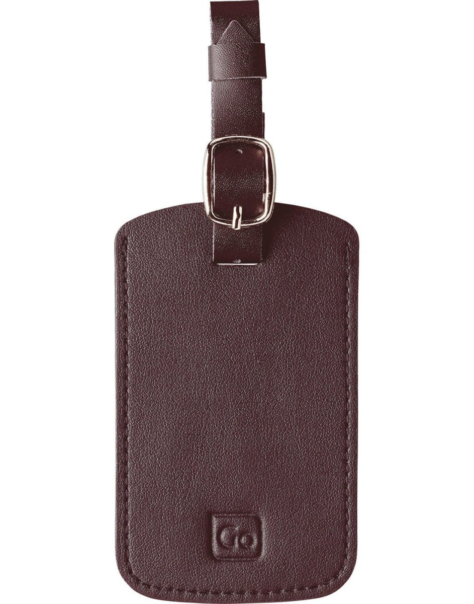 Go Travel Classic Luggage Tags - 2 pack in black, front view.