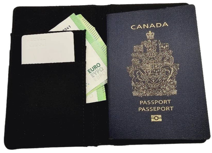 Inside view of Ron Risley Passport wallet.