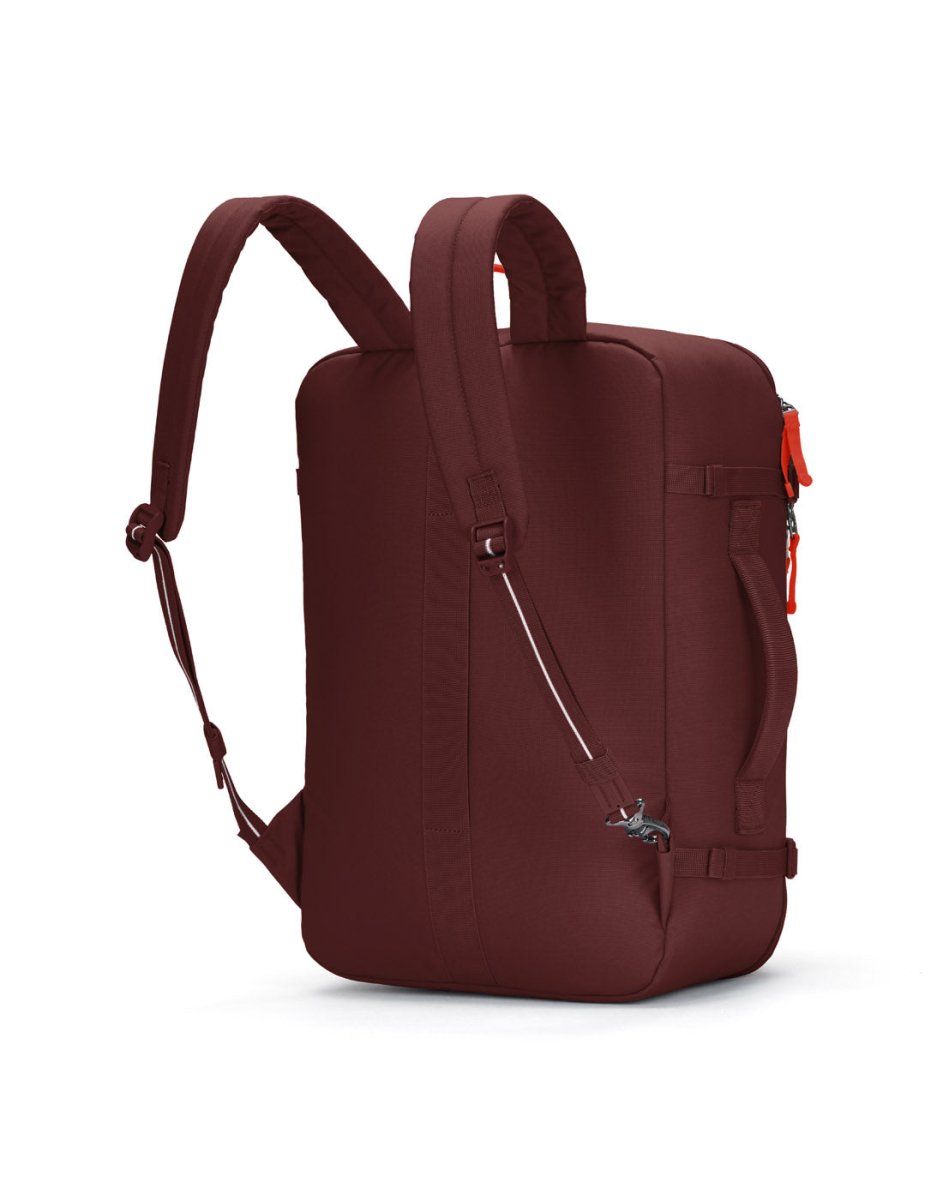 The Pacsafe® GO 34L Anti-theft Carry-on Backpack features padded straps and a lockable main compartment.