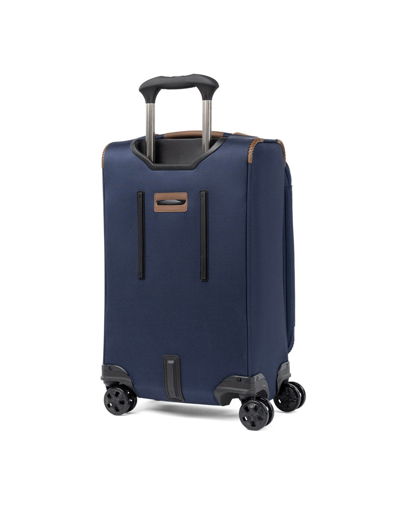 Travelpro Crew™ Classic Carry-on Expandable Spinner in Patriot Blue, back view.