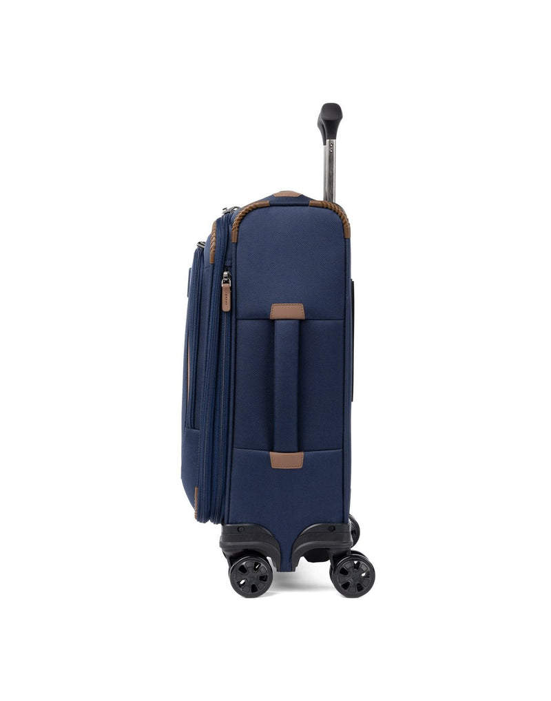 Travelpro Crew™ Classic Compact Carry-on Expandable Spinner in patriot blue, side view