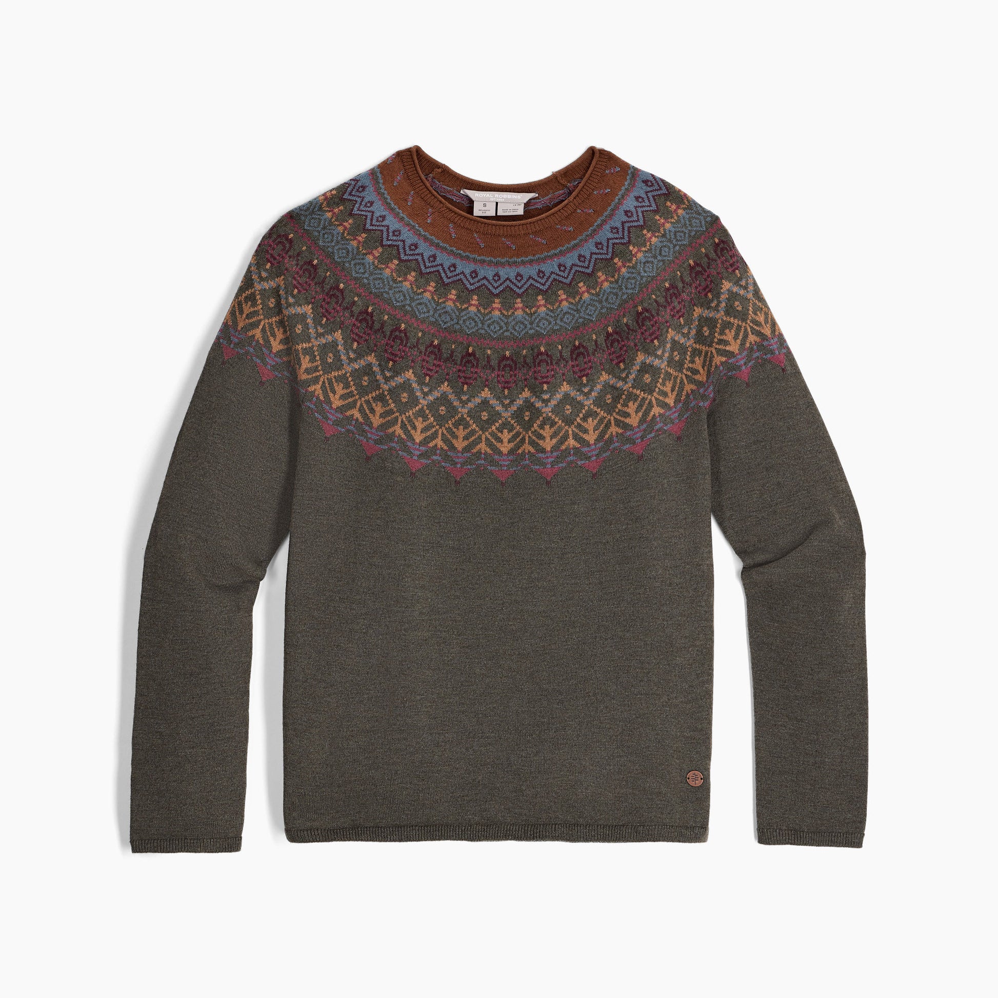 Royal Robbins Women's Westlands Fairisle Crew: stylish long-sleeve sweater, perfect for outdoor looks.