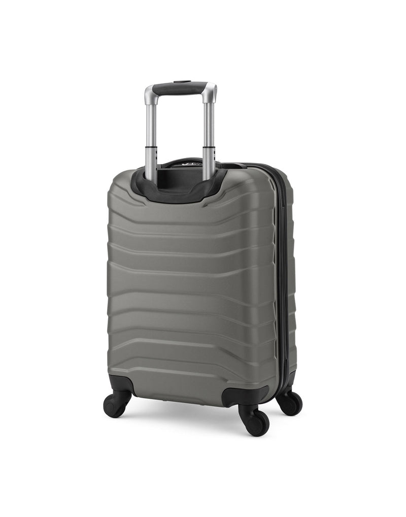 Atlantic Horizon Hardside 19" Carry-on Spinner in moss green grey colour, back angled view