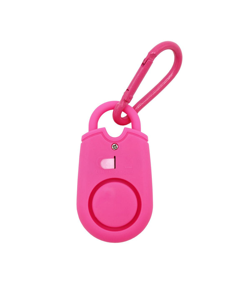 MyTagAlongs Personal Alarm in bright pink, back view
