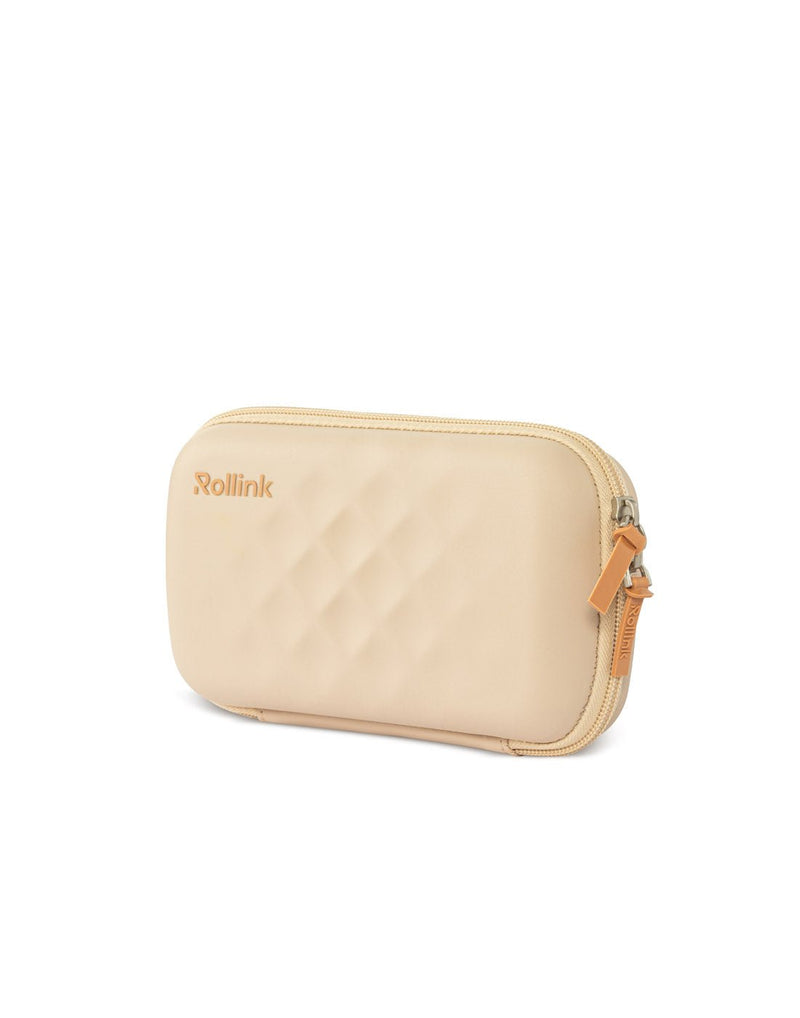Partial side view of the Front of the Rollink Mini Bag Tour in Peach colour.
