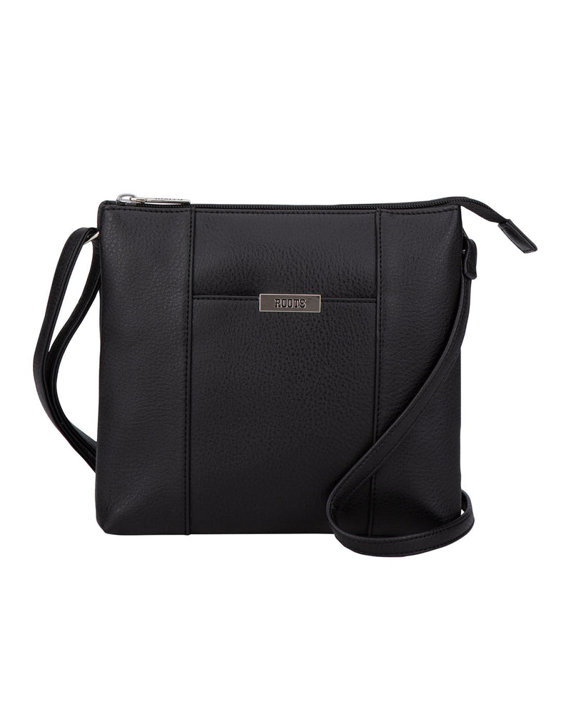 Roots 2-Compartment Crossbody, black, front view