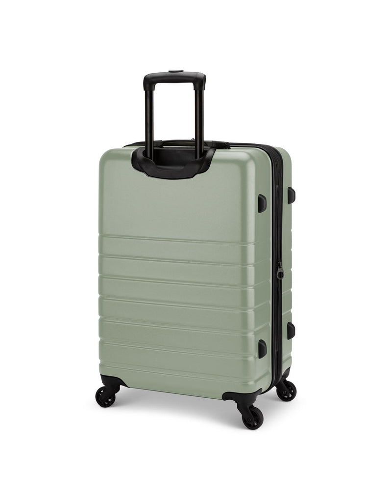 Roots Panorama 24" Hardside Expandable Spinner in seagrass, pale green colour, back angled view