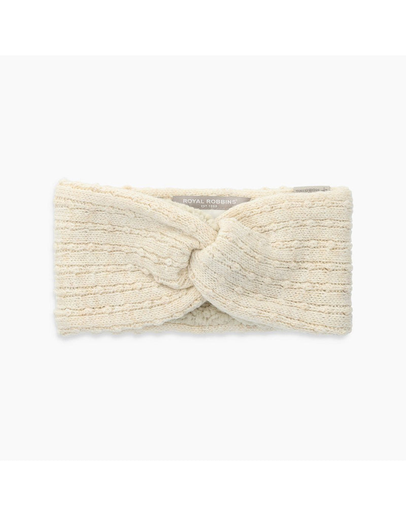 Front view of Royal Robbins Baylands Reversible Headband in Ivory White.