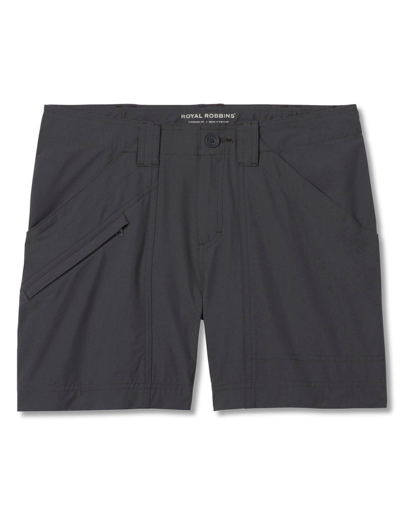Royal Robbins Women's Backcountry Pro Shorts, charcoal, front view