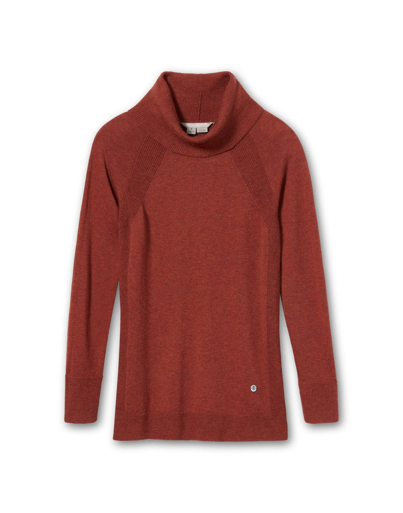 Front view of the Royal Robbins Women's Westlands Funnel Neck in Rustic Heather.