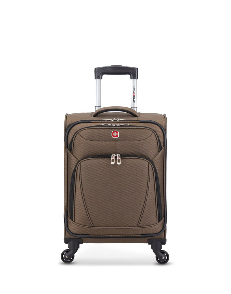 Swiss Gear Beaumont Lite carry-on spinner in mocha, front view