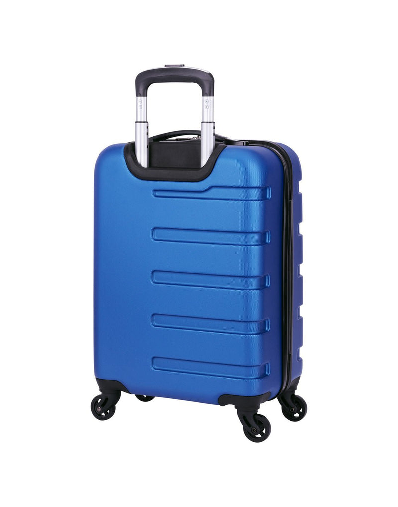 Swiss Gear IL Madone carry-on in blue, back angled view