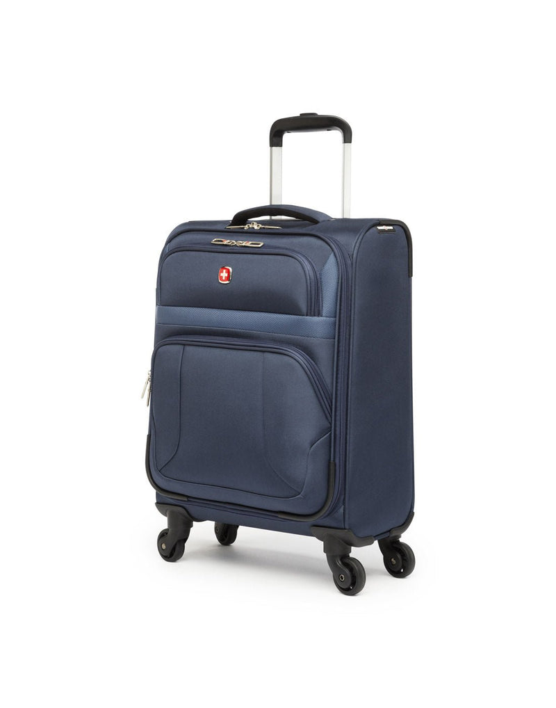 Swiss Gear Round Trip II 19" Carry-on Spinner, blue, front angled view