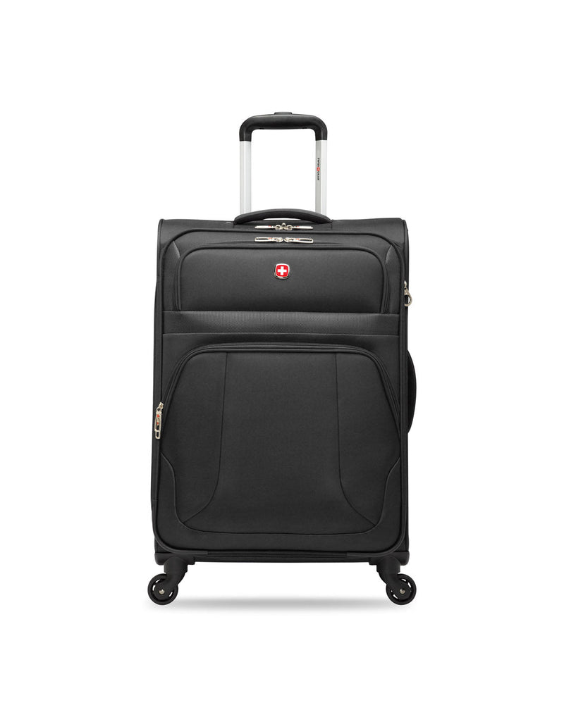 Swiss Gear Round Trip II 24" Expandable Spinner, black, front view