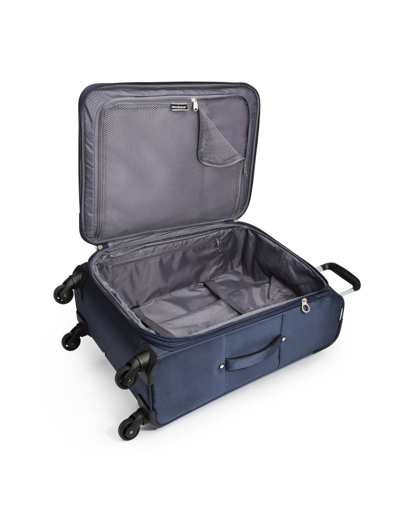 Swiss Gear Round Trip II 24" Expandable Spinner, blue, open view